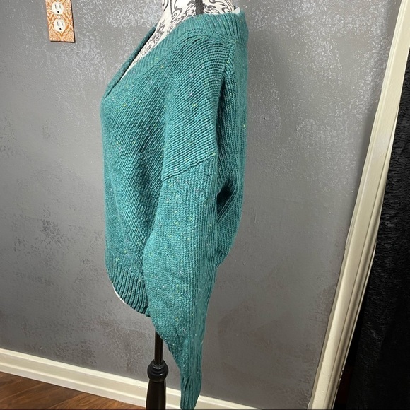 Weekend V-neck Flecked Pullover Sweater Turquoise - Picture 6 of 11